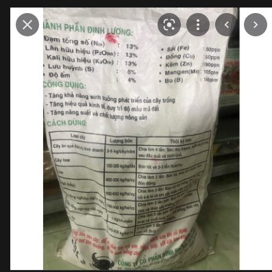 Phân Bón Npk 13-13-13 +Te 500Gr (cân rời)