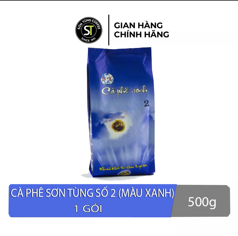 Cà phê Sơn Tùng (bao bì xanh biển) Số 2 xanh gói 500g