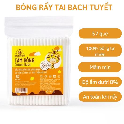 [LỐC 10 GÓI] Tăm bông Bạch Tuyết loại 57 que