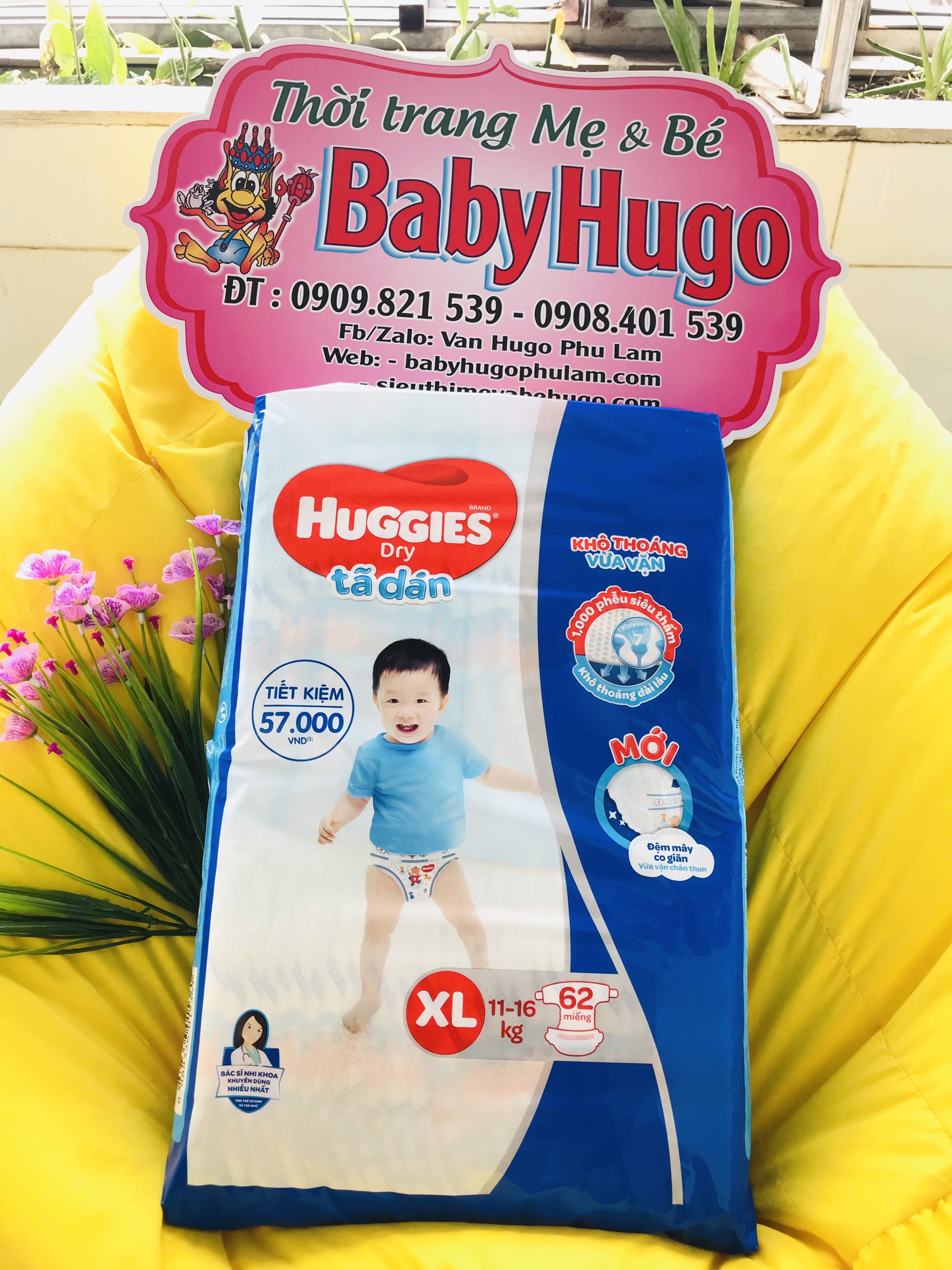 Tã Dán Huggies Size XL 62 Miếng 11 đến 16kg