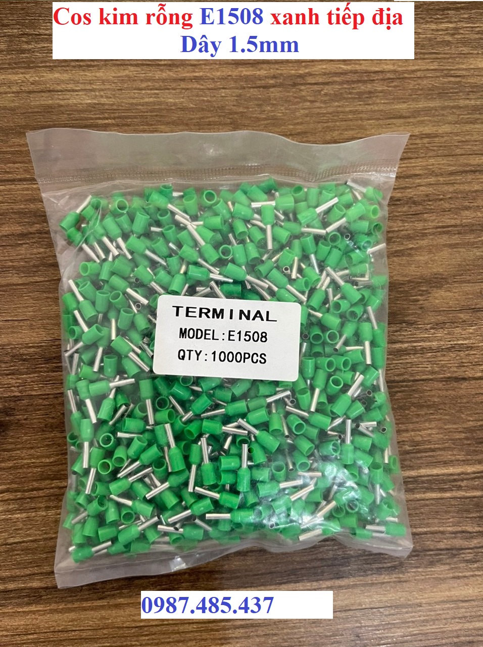 Combo 2000 đầu cos kim rỗng ( 0.5-6mm2) 4 màu xanh đỏ vàng đen