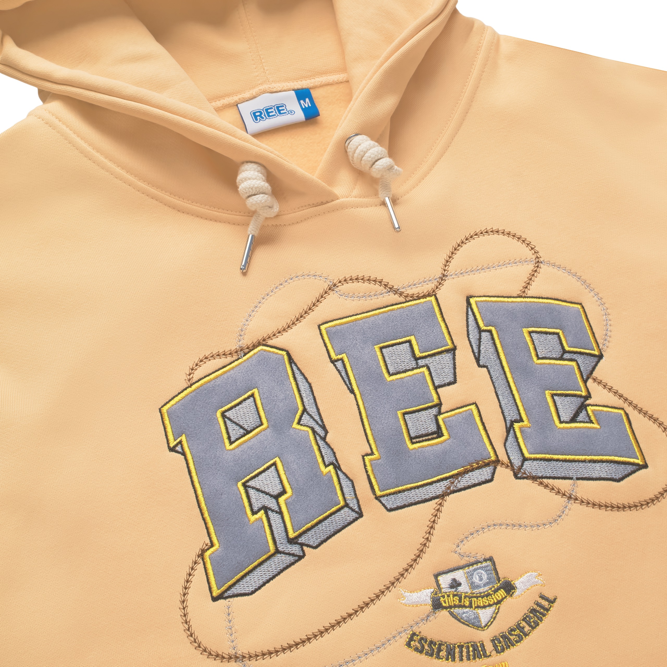 LOCAL BRAND REE - ÁO HOODIE BASIC THÊU DA MÀU CAM