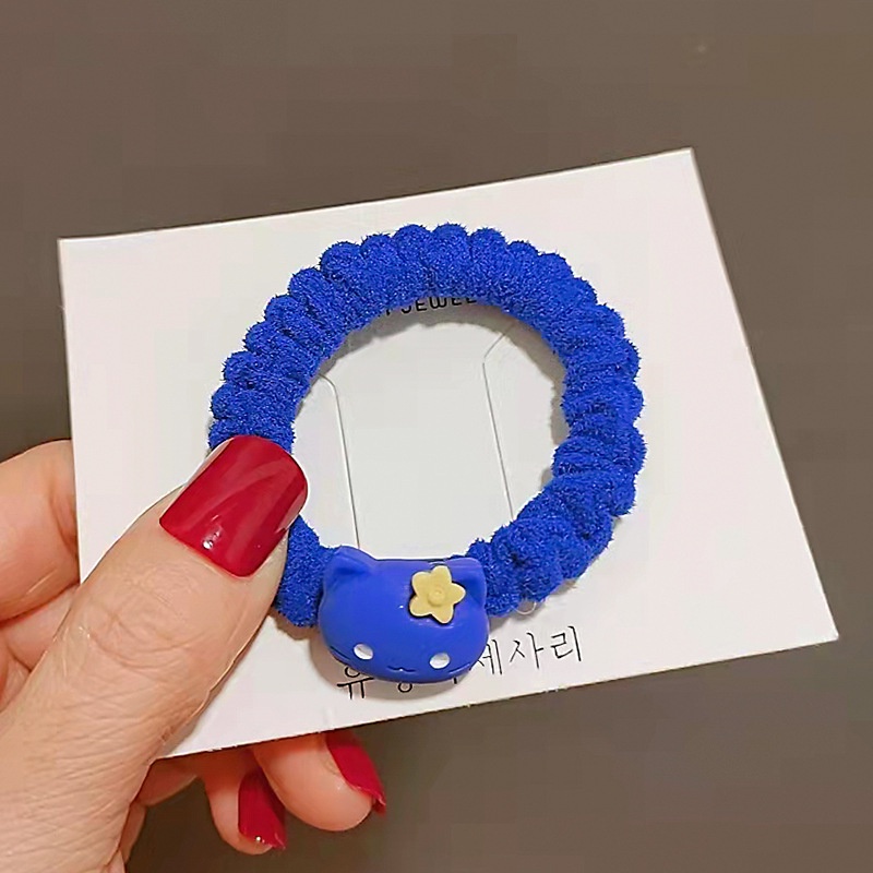 Dây cột tóc vải màu xanh