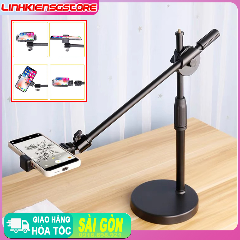 Chân quay điện thoại, giá đỡ camera để bàn C02 quay video từ trên xuống ...