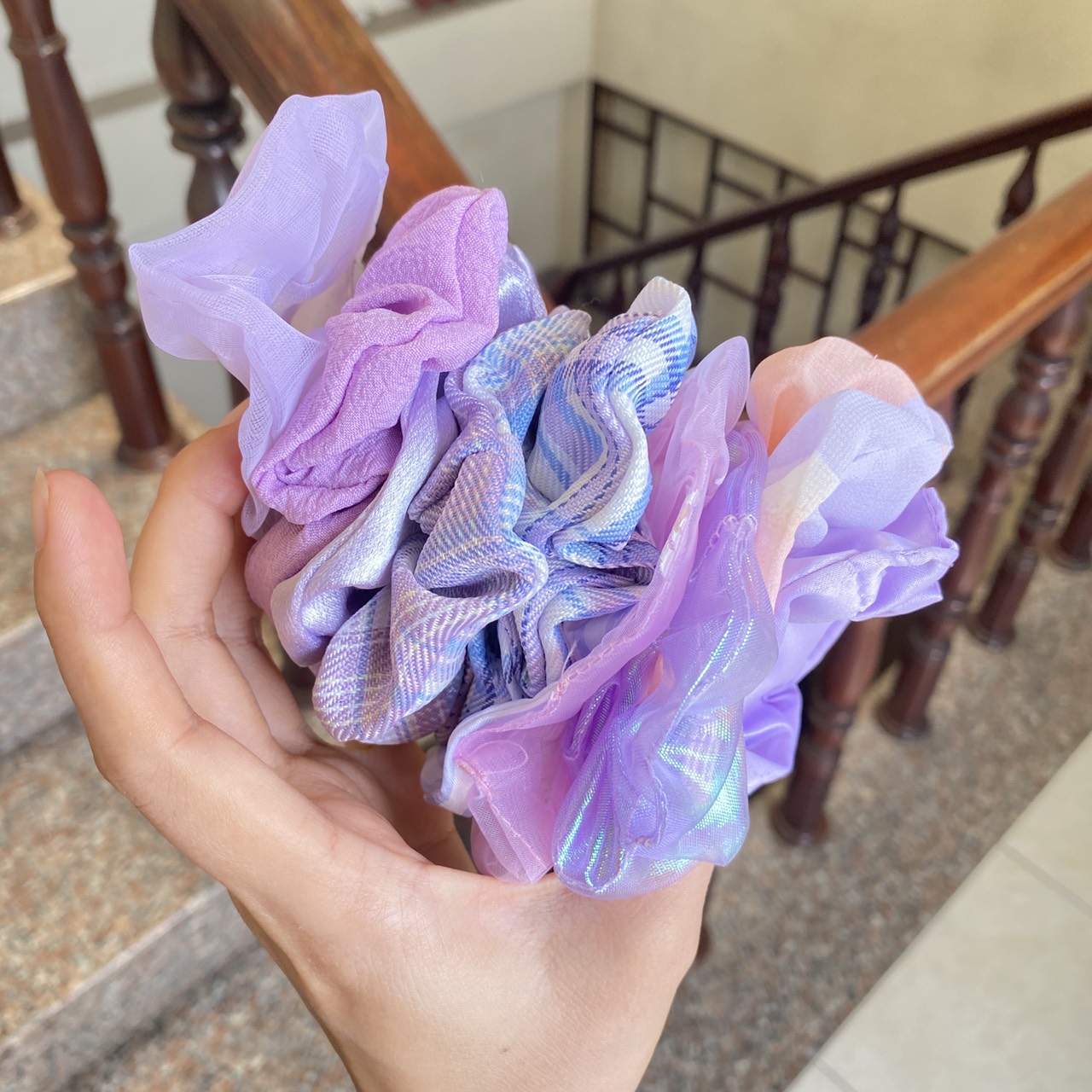 Set 10 dây buộc tóc scrunchies dễ thương