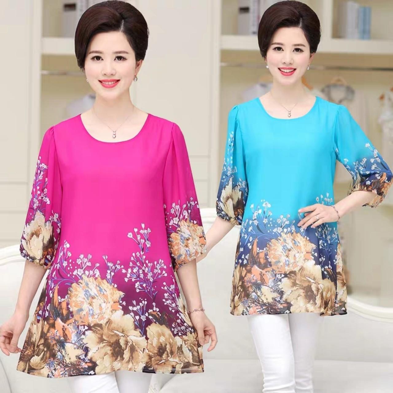 Áo voan hoa Quảng Châu big size