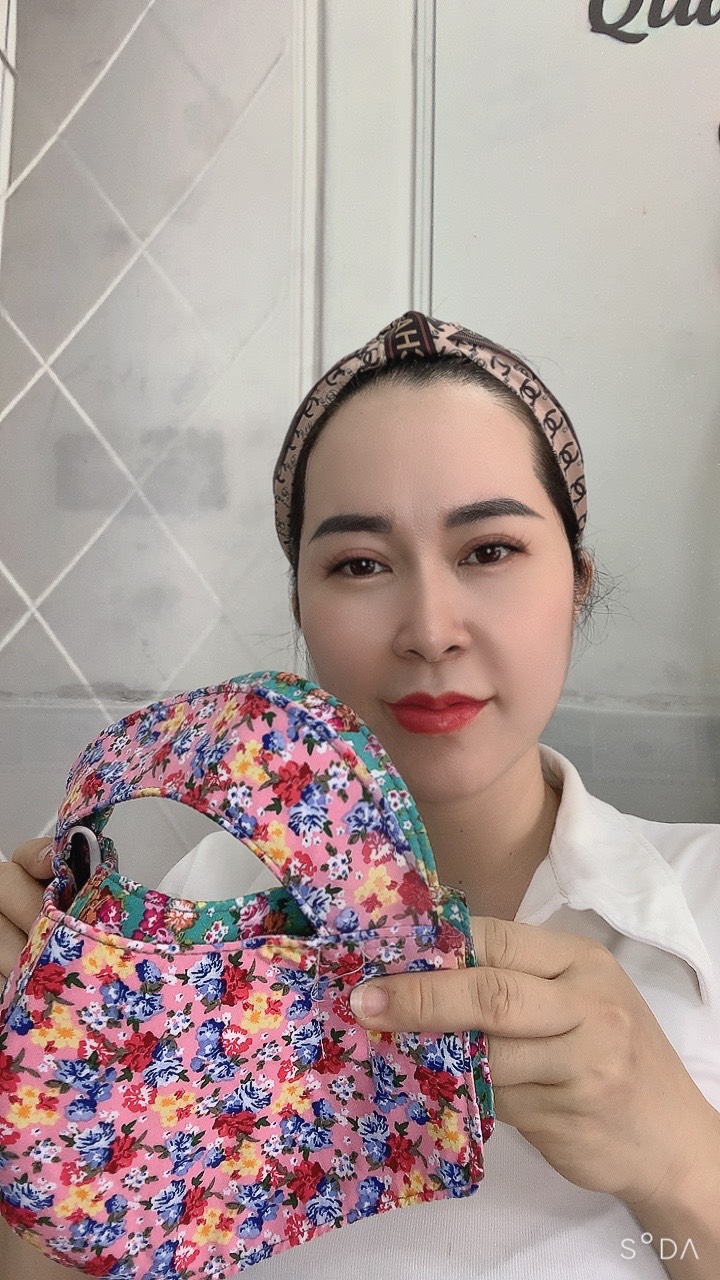 Combo 5 cái khẩu trang che trán kín mặt vải cotton siêu dày dặn - kim yến mẹ và bé