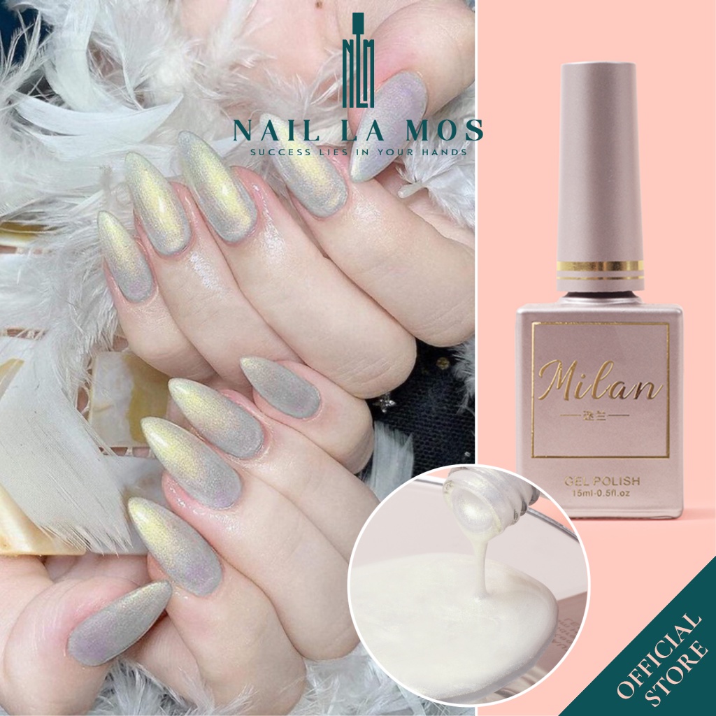 Sơn gel ngọc trai ánh vàng Milan chính hãng - Sơn gel màu trắng ngọc trai rất đẹp