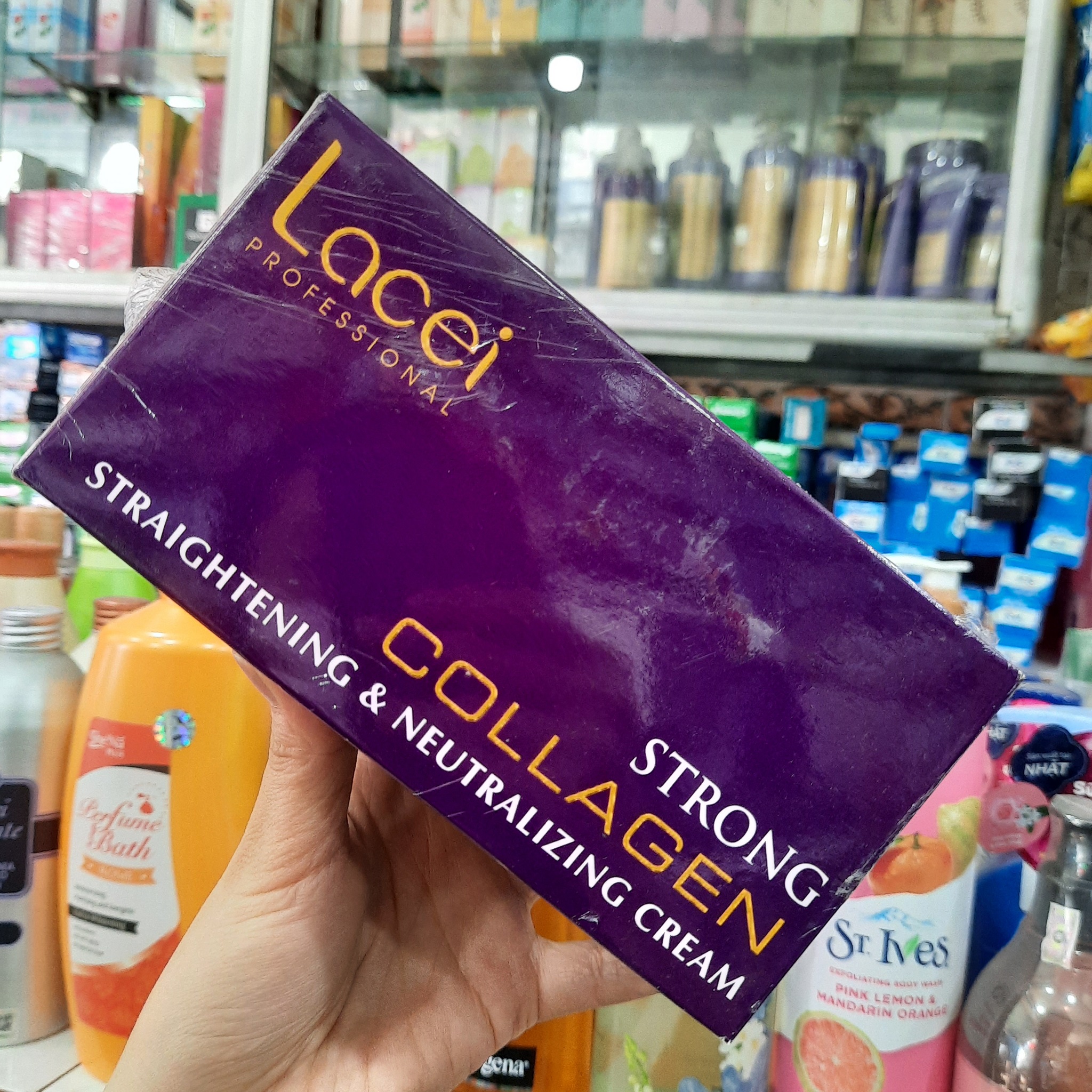 Thuốc duỗi tóc không kẹp nhiệt bóng mượt dùng cho cá nhân tại nhà lacei collagen 200ml x 2