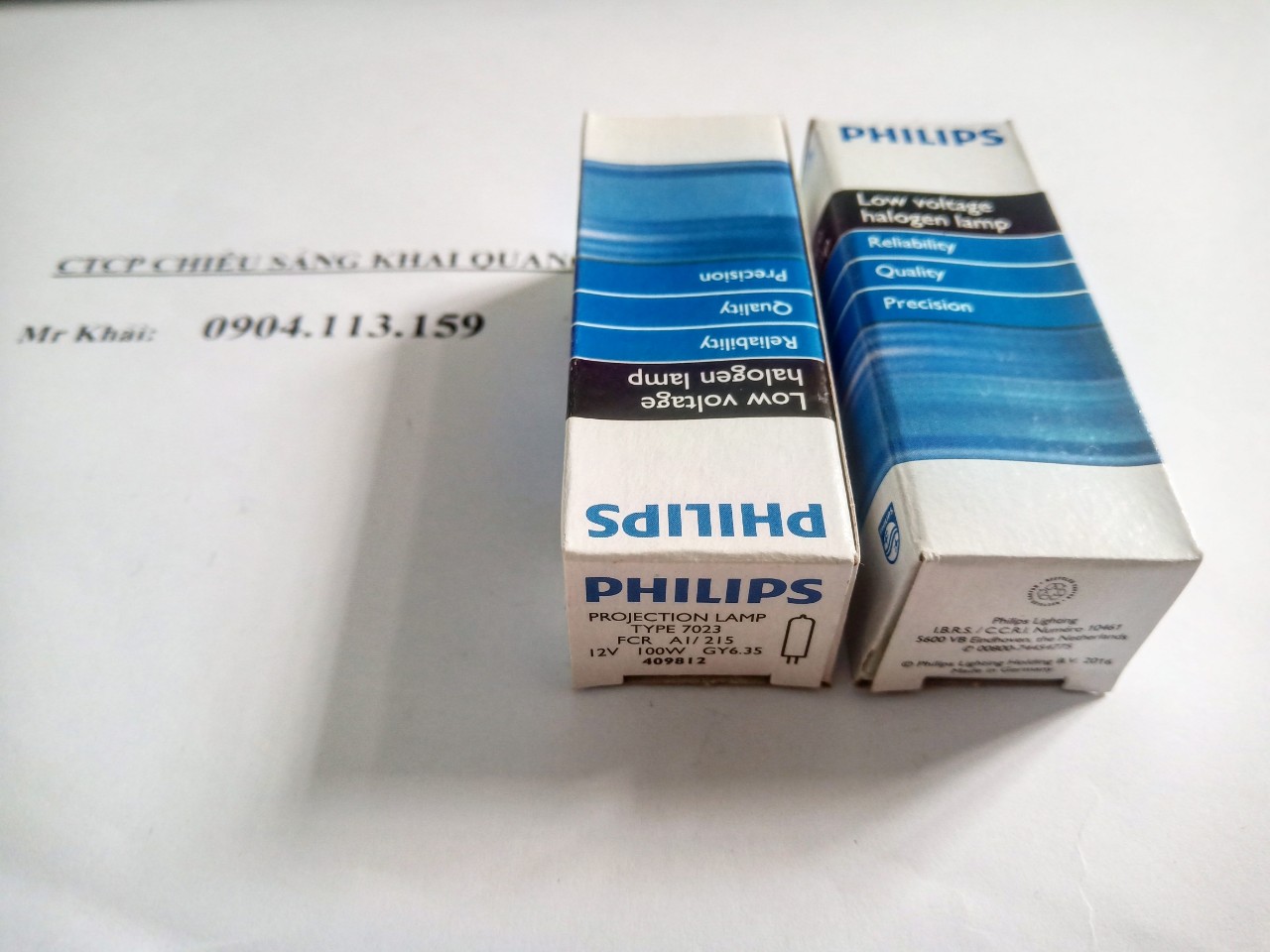 Bóng halogen philips type 7023 12v 100w gy6.35