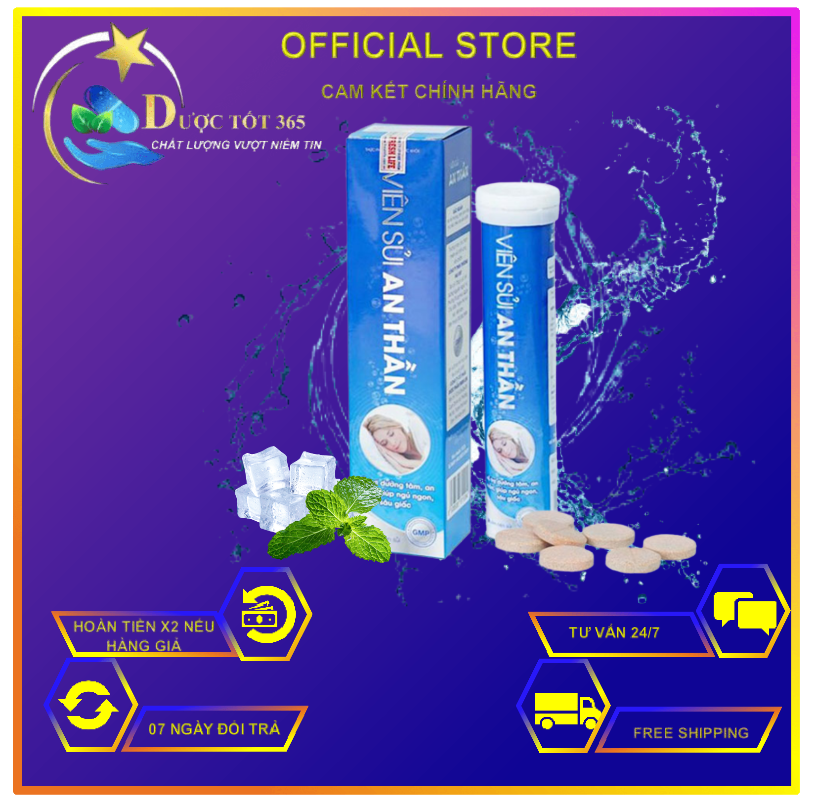 ✅Cam kết chính hãng - Viên Sủi An Thần - Hỗ Trợ Cải Thiện Chứng Mất Ngủ, Thần Kinh Căng Thẳng