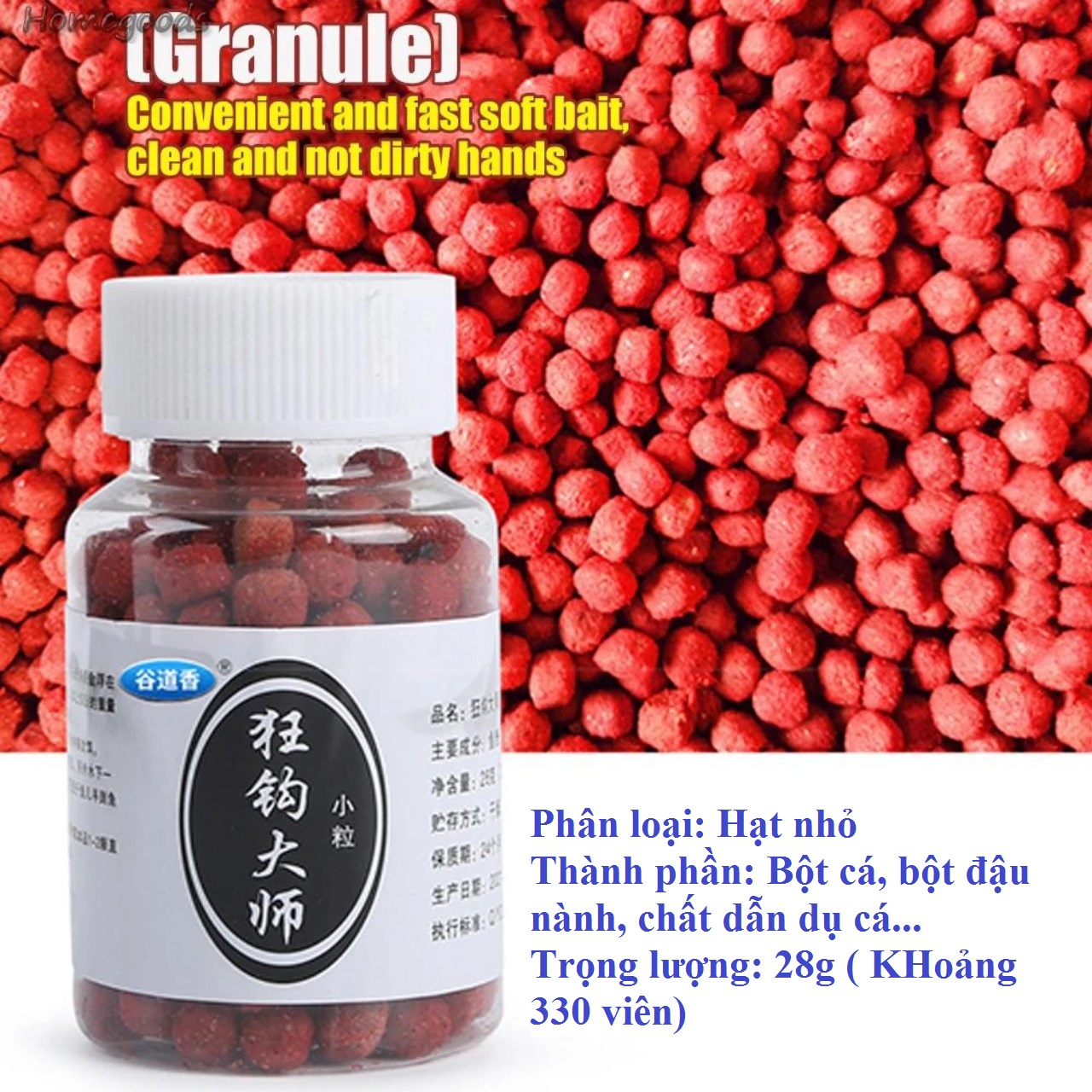 Mồi câu cá, Mồi hạt câu cá trắm, chép, rô phi...