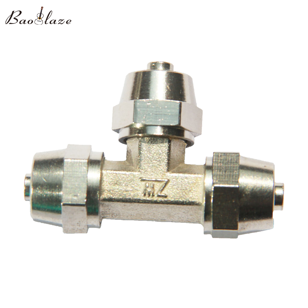 Baoblaze Solid Brass T-shape Air Coupler Fitting Hose Fitting Connector Quick Release Thread