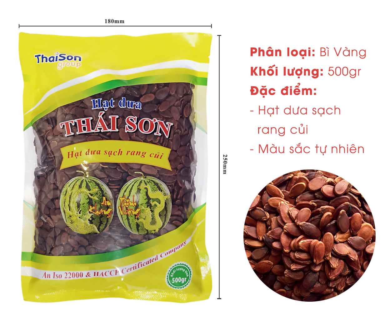 HẠT DƯA THÁI SƠN GÓI 500G( date mới nhất)