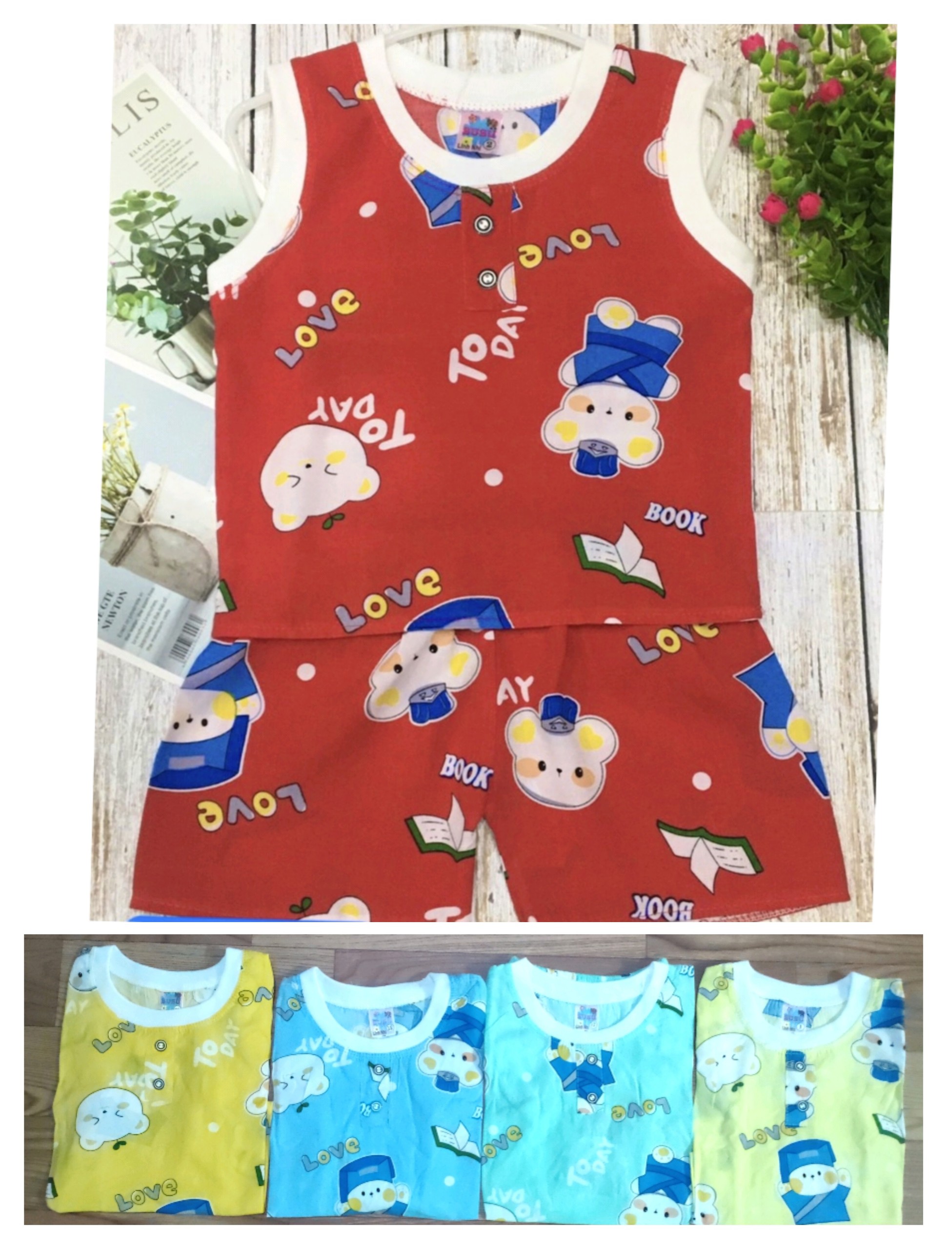 [HCM]đồ bộ tole cho bé trai từ 4-14kg (giao màu ngẫu nhiên)