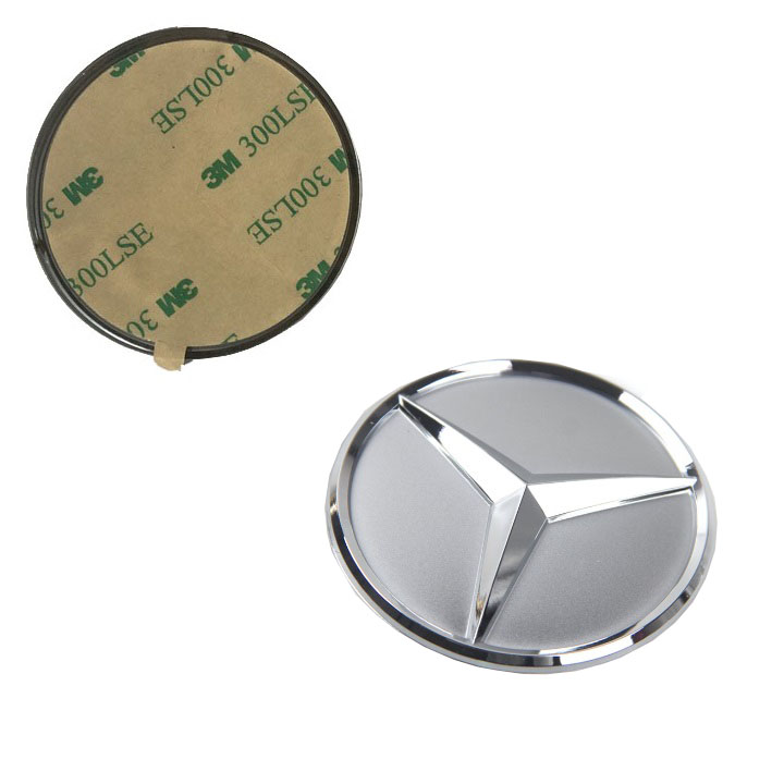 Logo biểu tượng vô lăng xe ô tô Mercedes, đường kính 52mm và 57mm