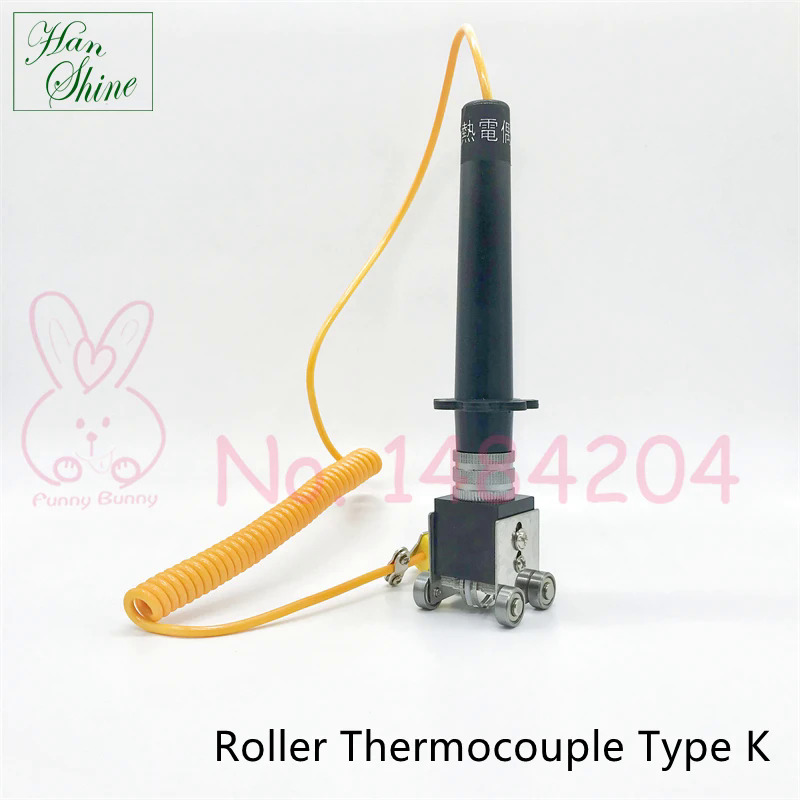 Cặp nhiệt điện bề mặt con lăn loại K-50 ° C ~ 500 ° C cảm biến nhiệt độ tiếp xúc cầm tay để di chuyển hoặc xoay bề mặt