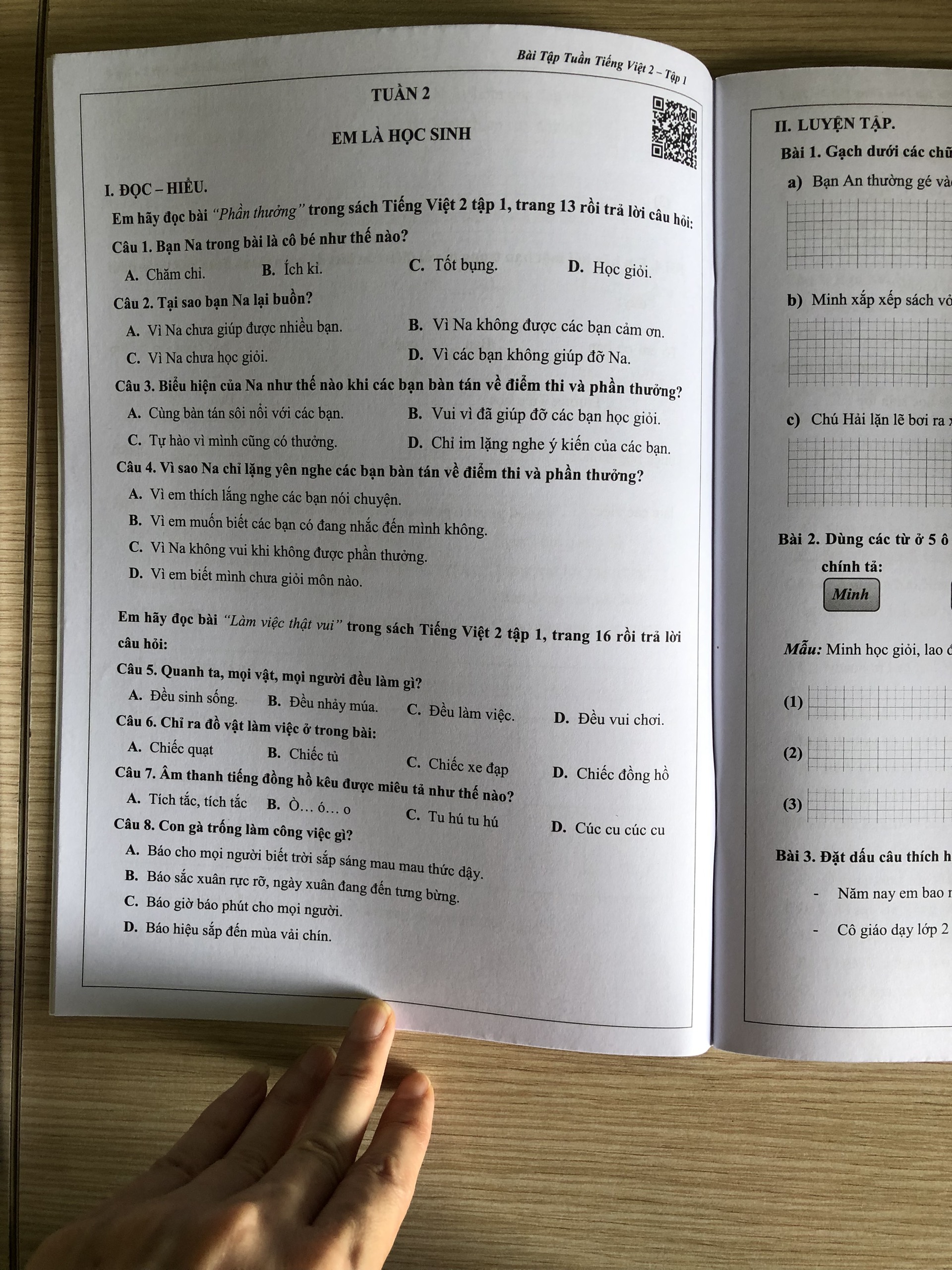 Bài tập tuần Tiếng Việt 2 tập 1