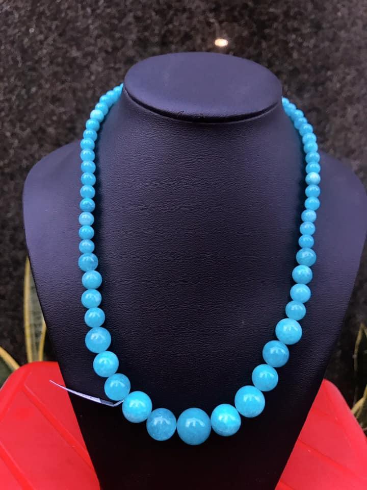 [HCM]VÒNG CỔ ĐÁ AMAZONITE XANH NGỌC THANH KHIẾT