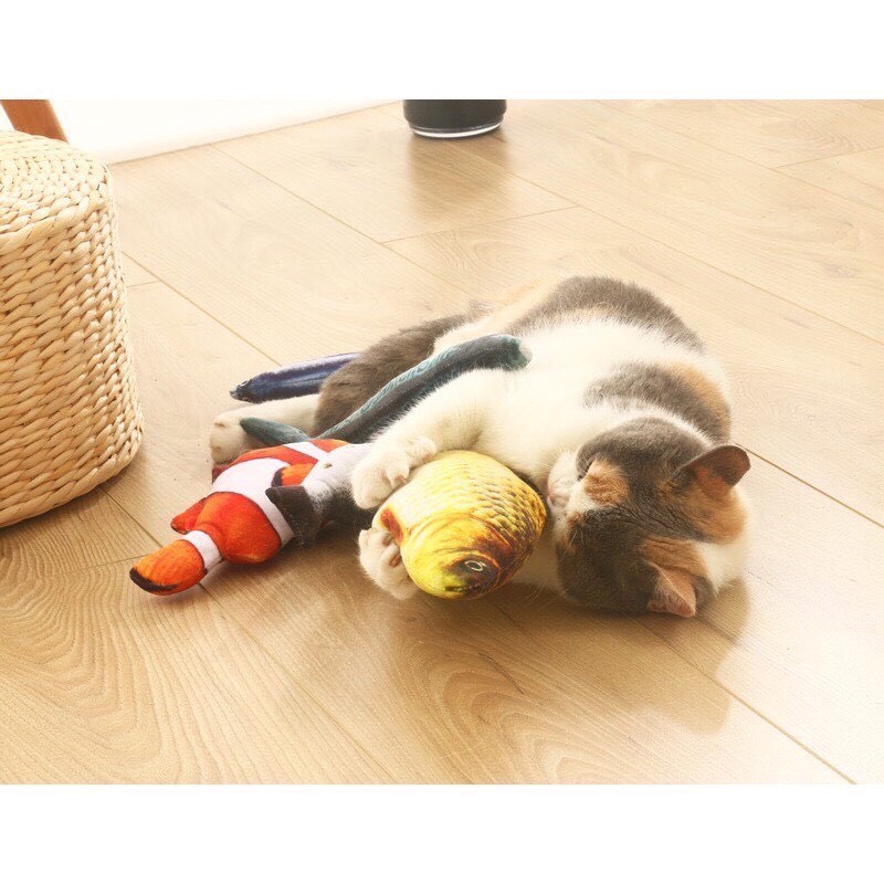 Cá đồ chơi Catnip cho chó mèo nhồi bông