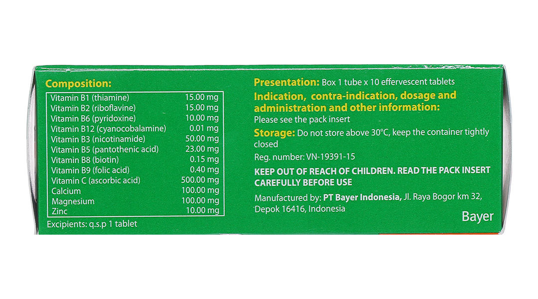 COMBO 2 TUÝP sủi bọt Berocca Performance bổ sung vitamin, tăng đề kháng (tuýp 10 viên)