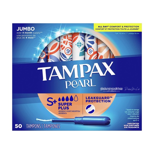 Băng vệ sinh Tampons siêu thấm Tampax Pearl Super Plus hộp 50 miếng giá rẻ