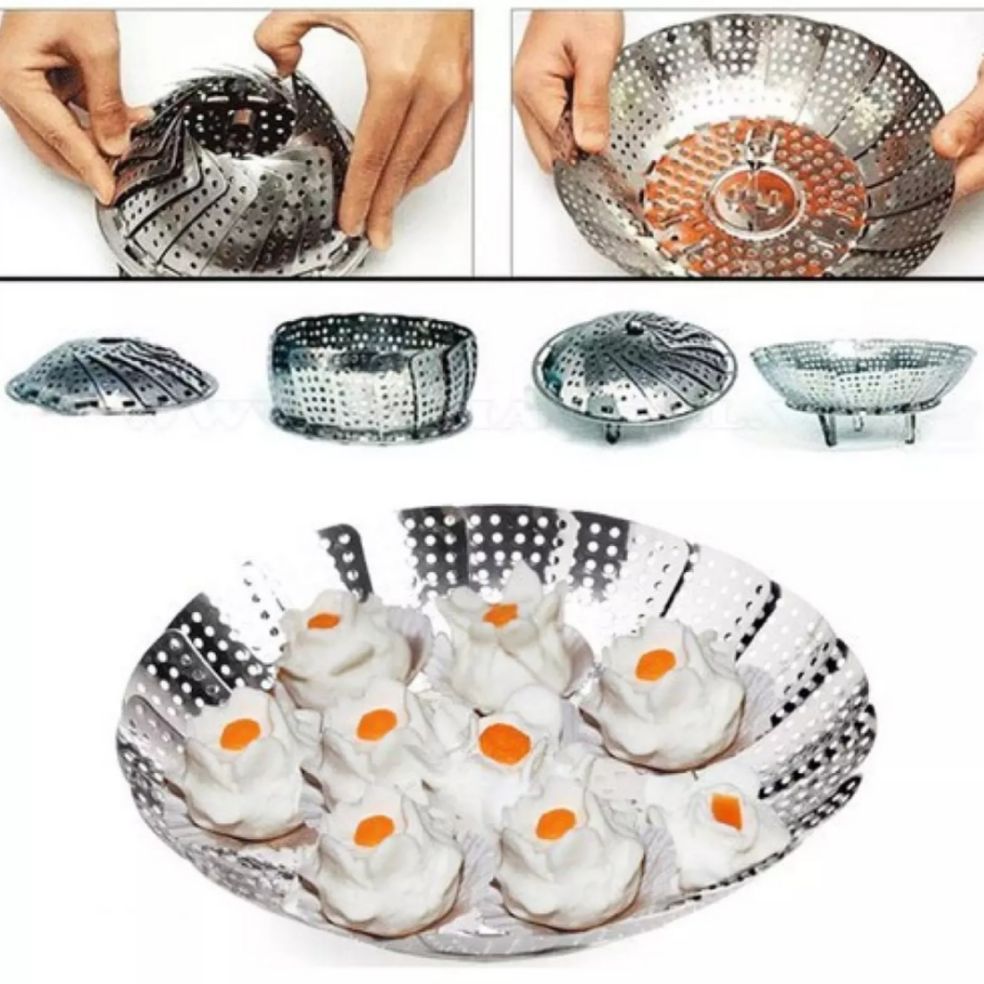 [Combo 2] Vỉ hấp xòe INOX 304 cao cấp. Size to từ 17 - 27 cm. Hàng cao cấp, bền đẹp, tiện dụng.