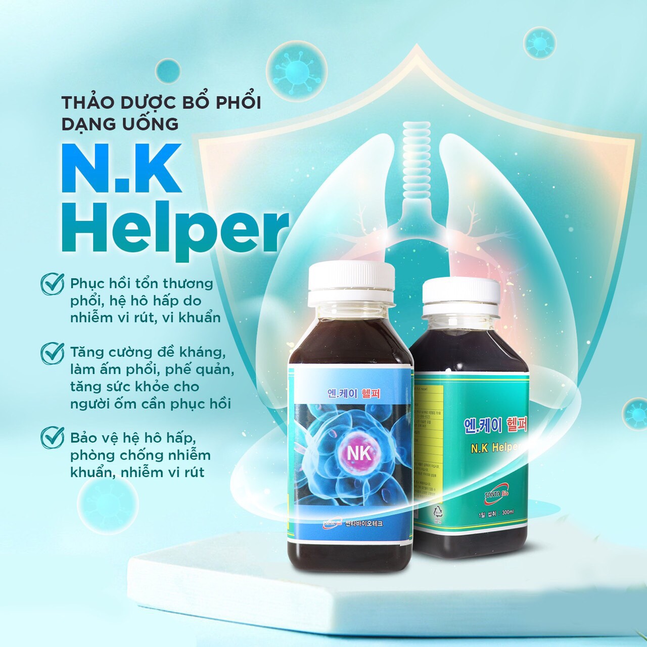 Thảo dược bổ phổi Nk helper 300ml dạng uống
