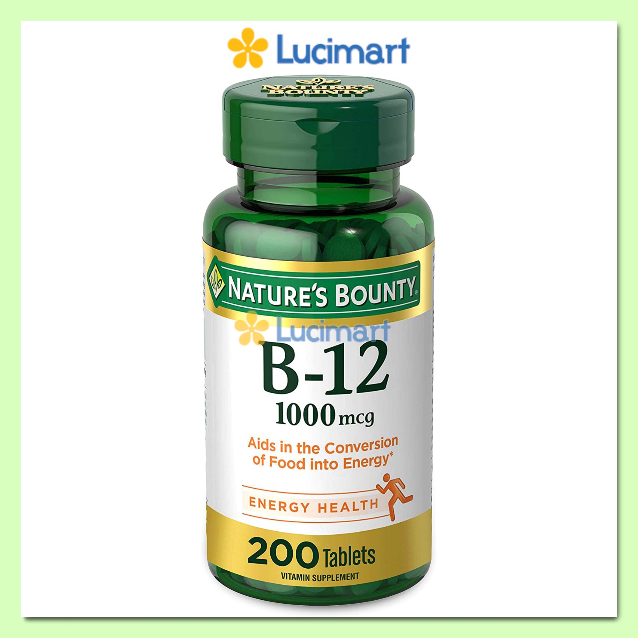 Viên uống Vitamin B-12 Nature’s Bounty 1000mcg hũ 100 viên / 200 viên [Hàng Mỹ]