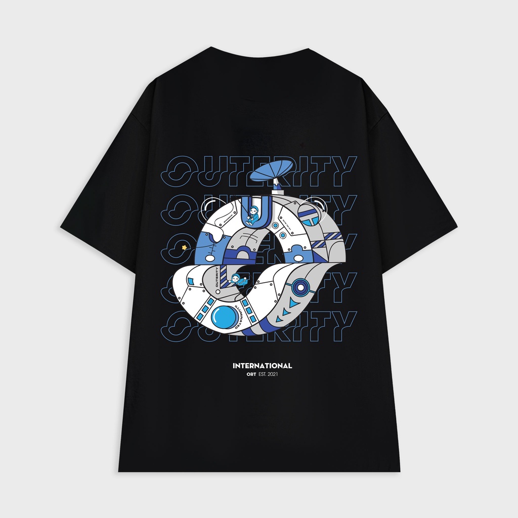 Áo space tee - black - outerity 120 blk