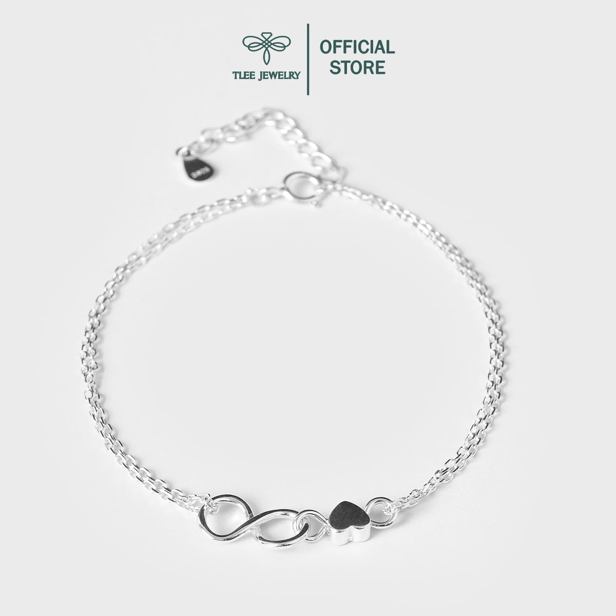Lắc tay bạc nữ tlee kép vô cực cá tính tleejewelry lt0101