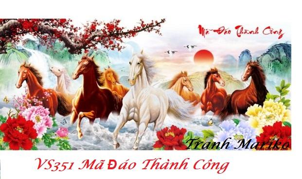 Tranh đính đá mã đáo thành công kích thước lớn ✅180×85 cm -️ vs351 tranh mariko