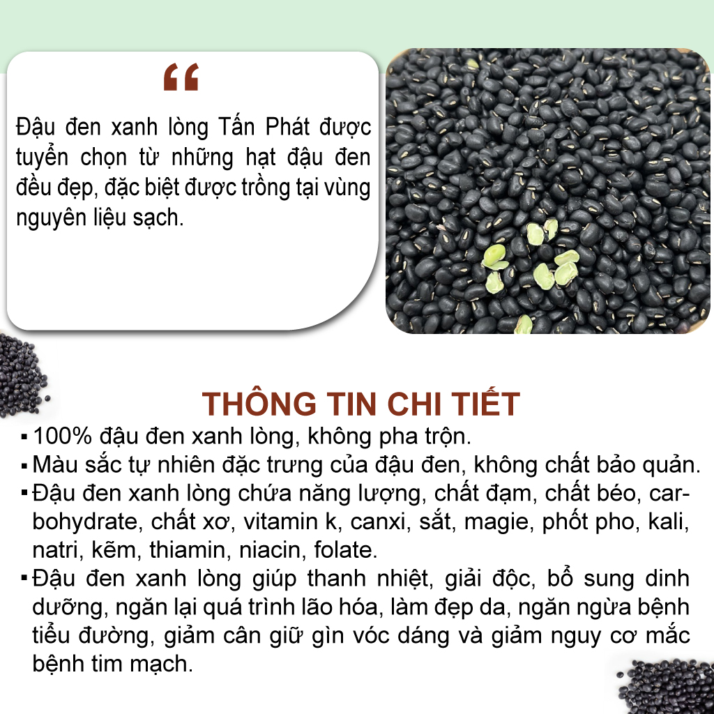 [HOT] Đậu đen xanh lòng Tấn Phát loại 1kg
