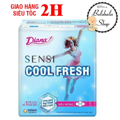 BVS Diana Sensi Cool Fresh siêu mỏng cánh gói 8 miếng 23cm - hàng khuyến mãi