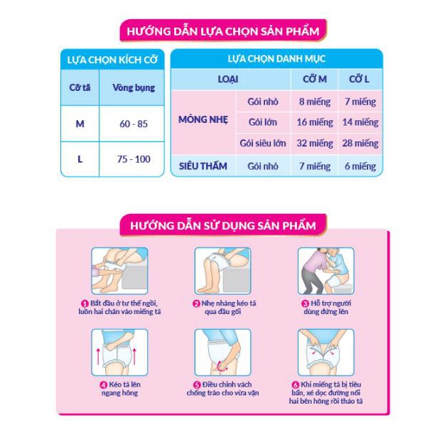 [HCM]Tã Quần Caryn Loại Siêu Thấm Size M7 / L6