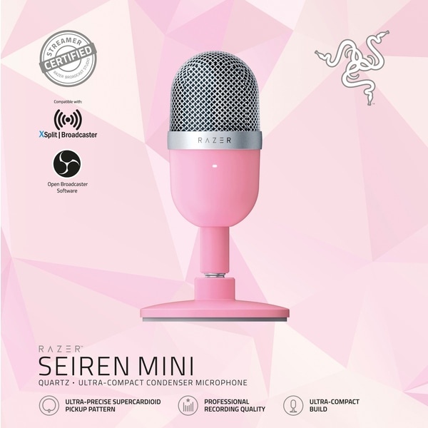 Microphone Razer Seiren Mini (Black/White/Pink) - Hàng Chính Hãng