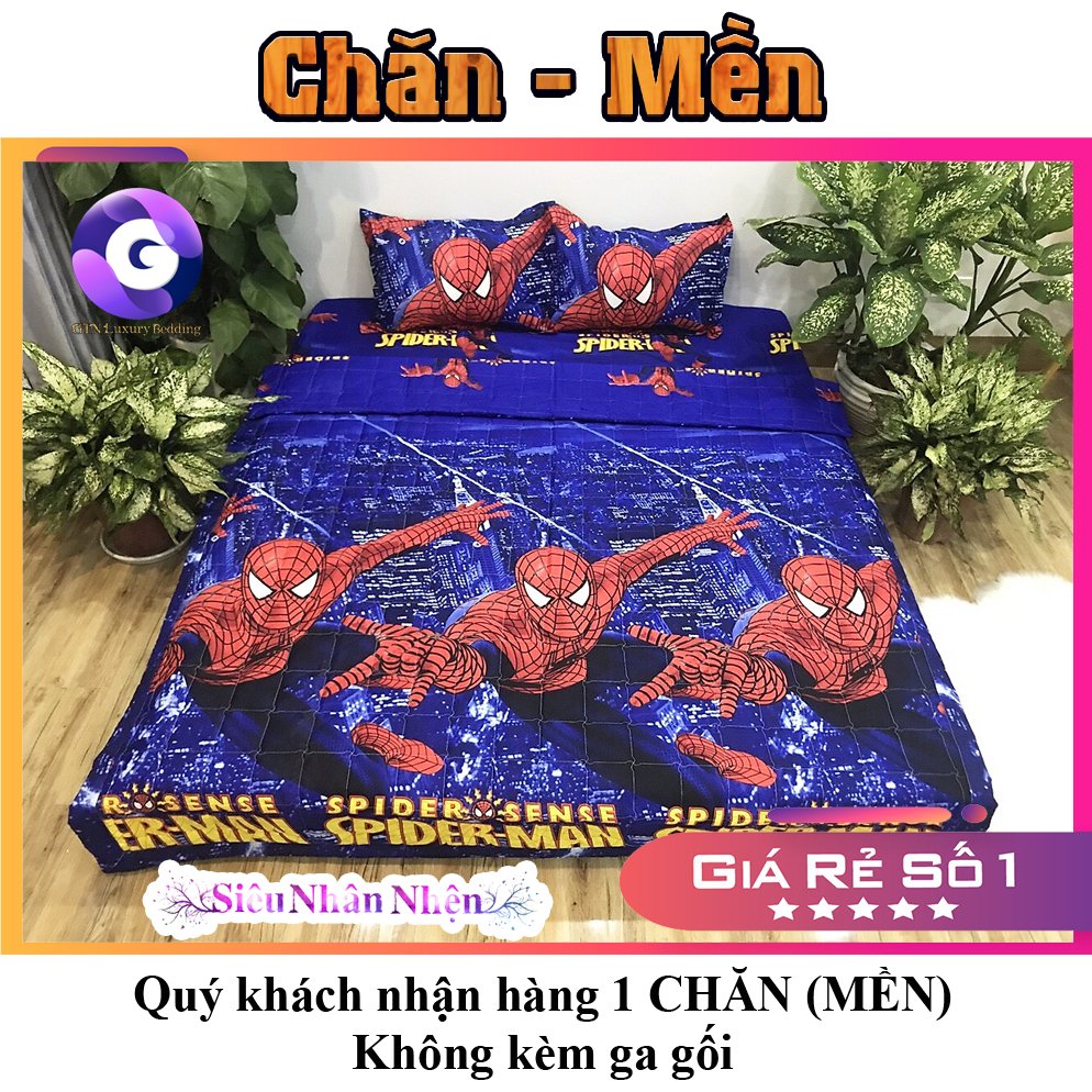Chăn Hè Cotton Poly Mẫu Siêu Nhân Nhện (Không Kèm Ga Gối)