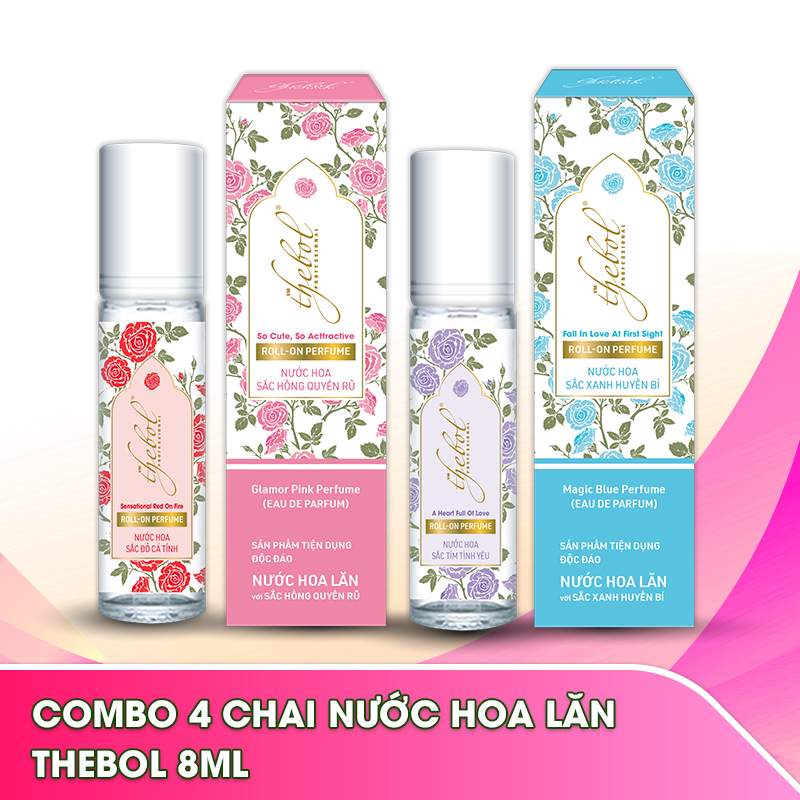 Combo 4 chai nước hoa lăn Thebol 8ml