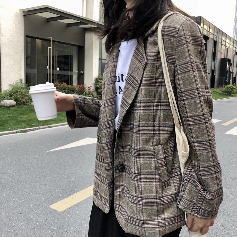 Áo vest kẻ nữ phong cách ulzzang mẫu nhất