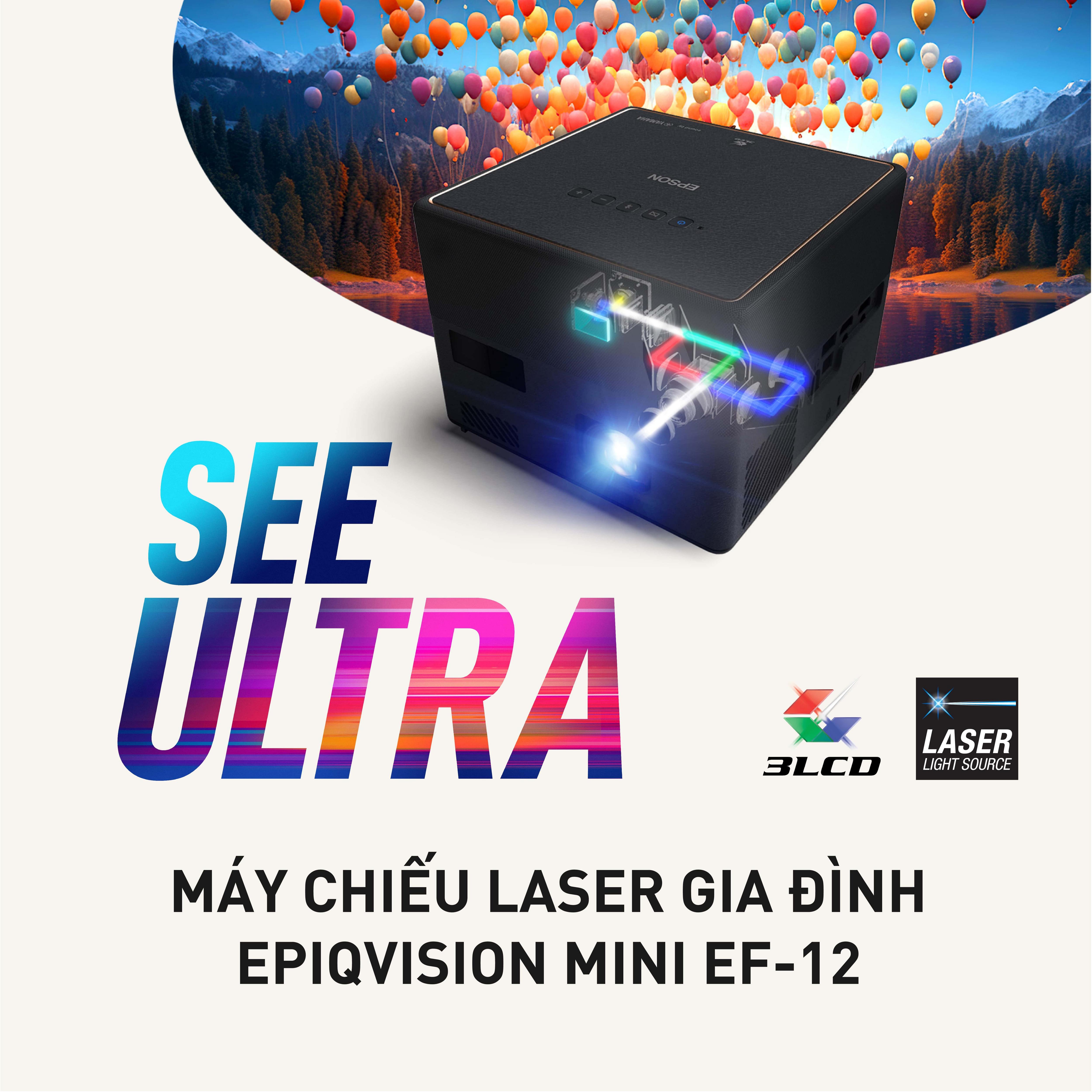 Máy Chiếu Mini Epson EF-12, 150 inch