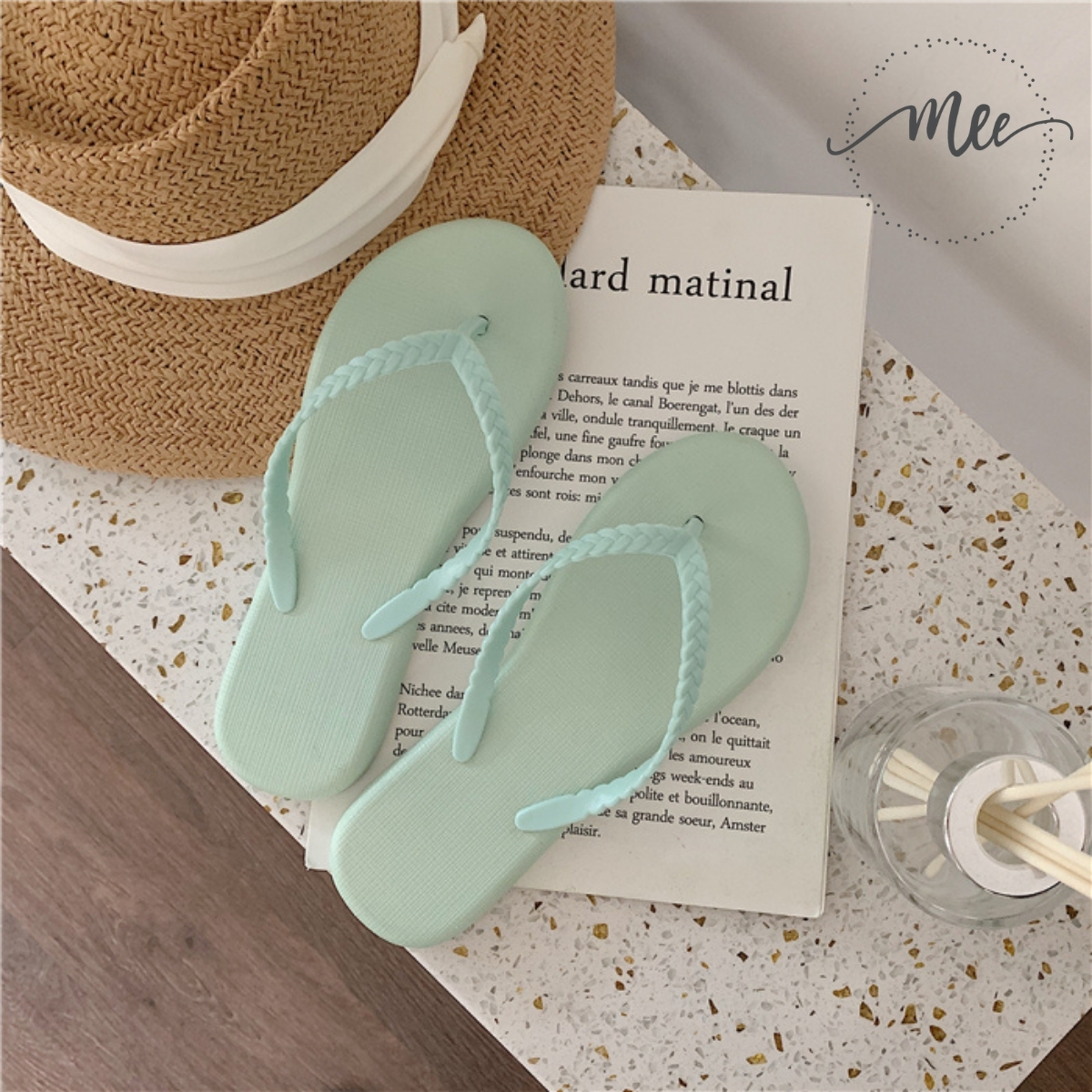 Dép Xỏ Ngón Mee Flip-Flops M5812 Basic 2021,Kiểu Dáng Hàn Quốc Slip-on Đế Dép Lớp Đệm Tăng Cường Sự Êm Ái