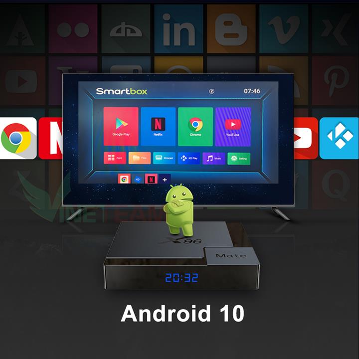 Android Tivi Box X96 Mate 4G 32G Chip Allwinner H616 Android 10 - Cổng HDMI - Bluetooth 5.0