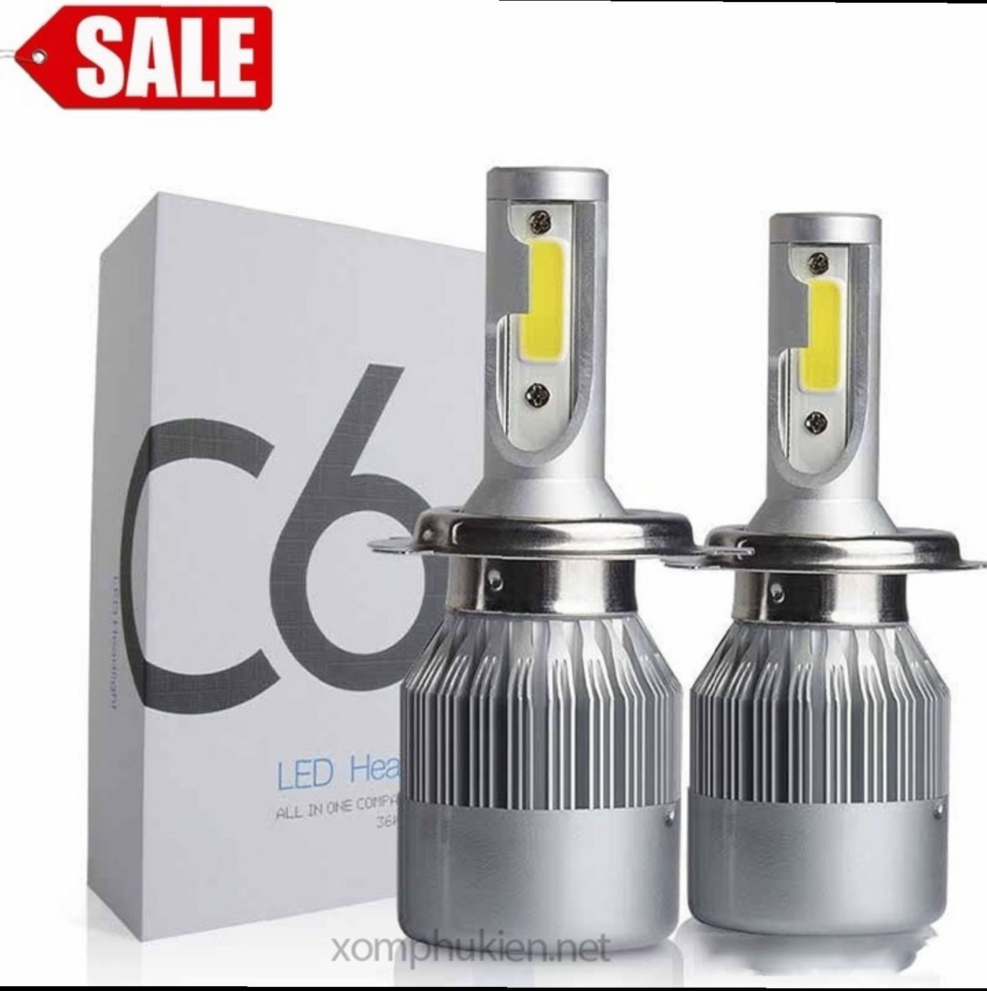 1 ĐÈN PHA LED XE MÁY ÔTÔ C6 H4 SIÊU SÁNG