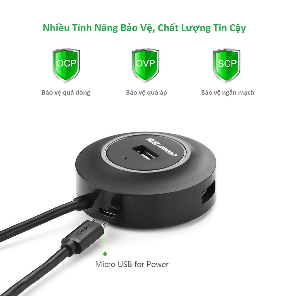 Hub USB UGREEN 20275 4 Cổng USB - Tích Hợp OTG Micro USB 3.0 (Samsung Galaxy S5/Note 3)