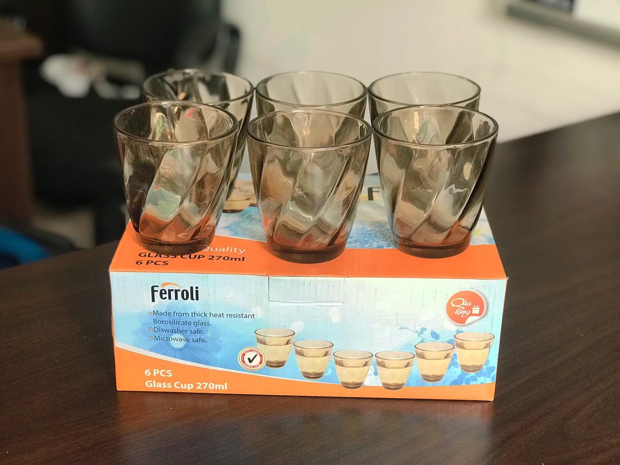 Bộ ly thủy tinh Ferroli 6 chiếc 270ml