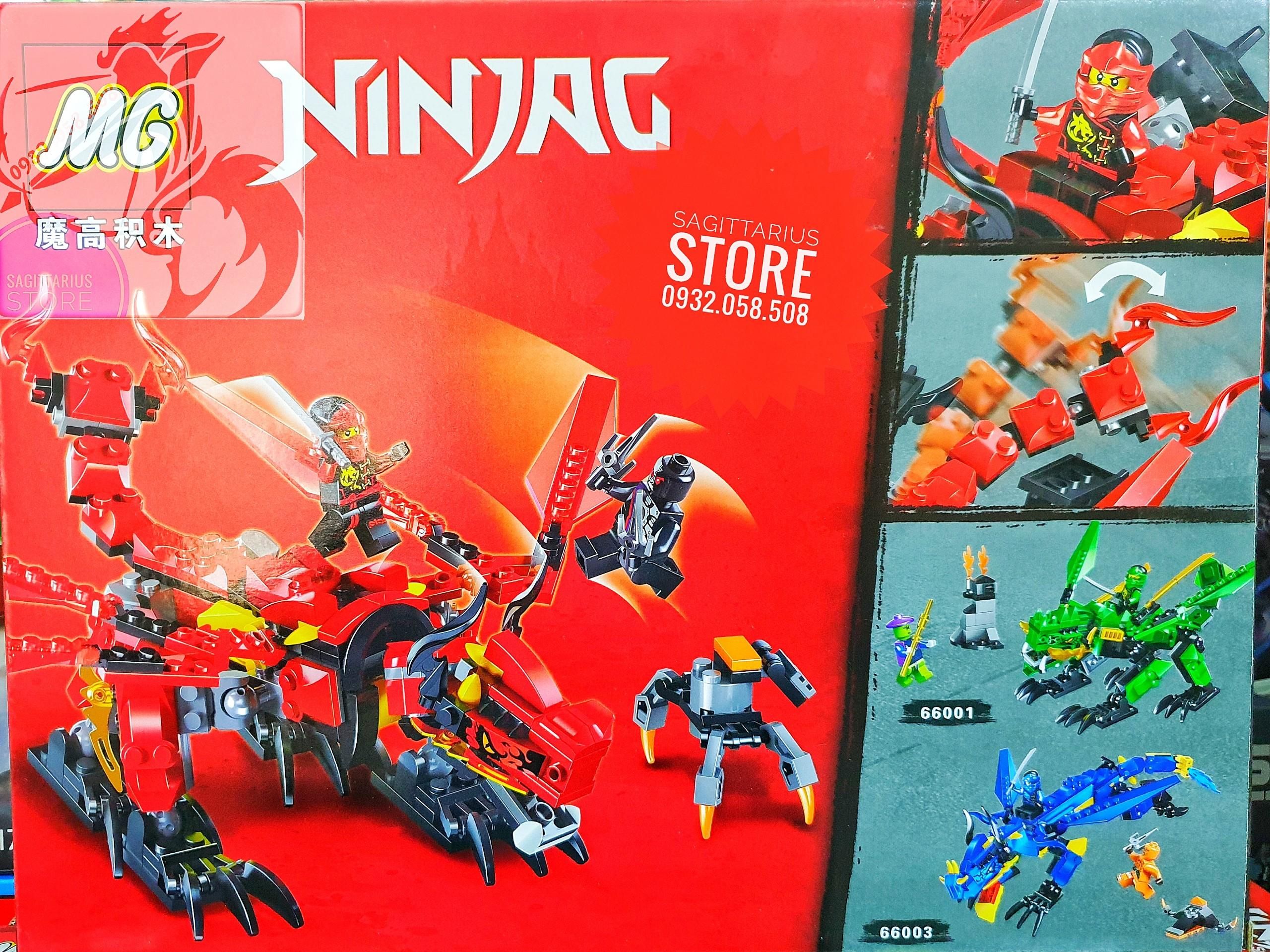 [HCM]Bộ Lego MG Lắp Ráp Rồng Bay NinjaG 66002 ( Đỏ - 255 Mảnh )