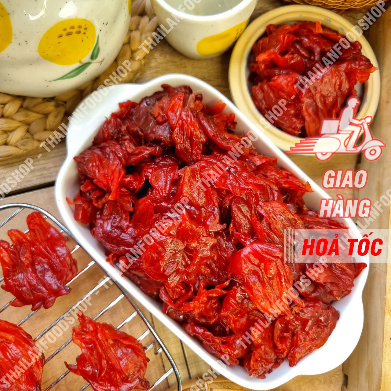 Mứt Hoa Hồng Đà Lạt (Mứt Hibiscus) - Lon 300gr