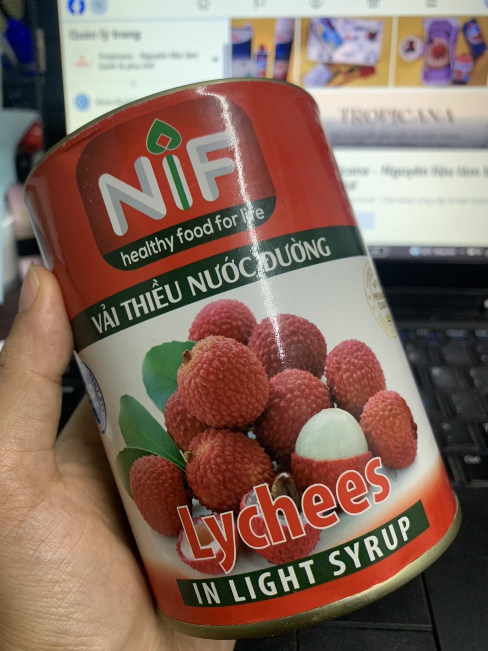 Vải ngâm NIF - Lon 560GR