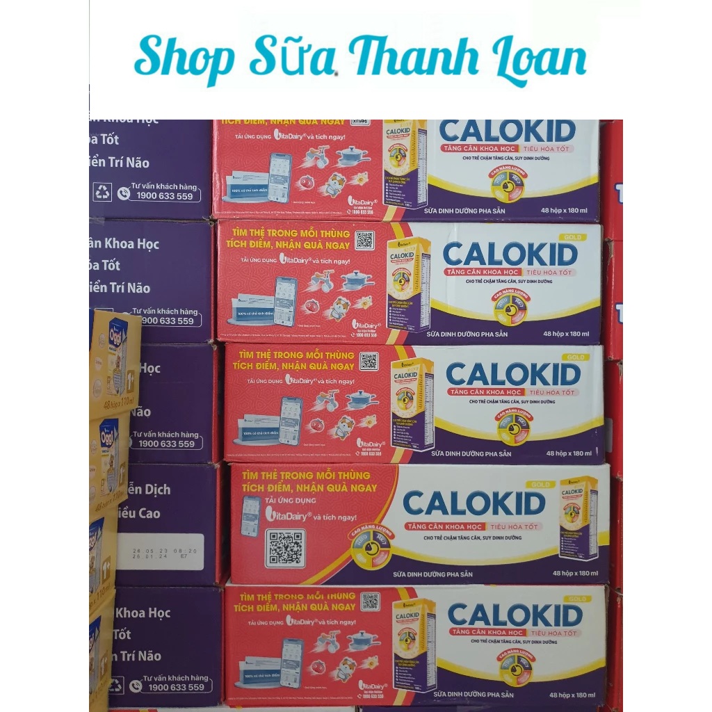 Thùng 48 Hộp Sữa Pha Sẵn Vitadairy CALOKID GOLD 180ml.