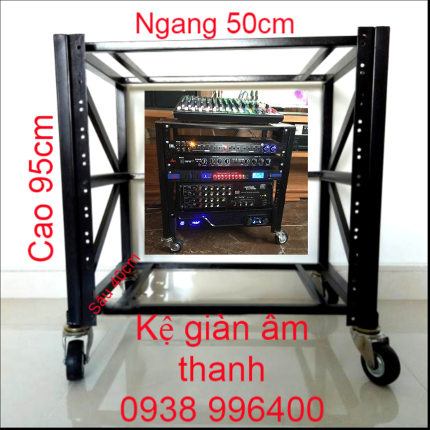 Kệ để thiết bị âm thanh lớn cao 95cm - Kệ cục đẩy và Mixer 9 tấc